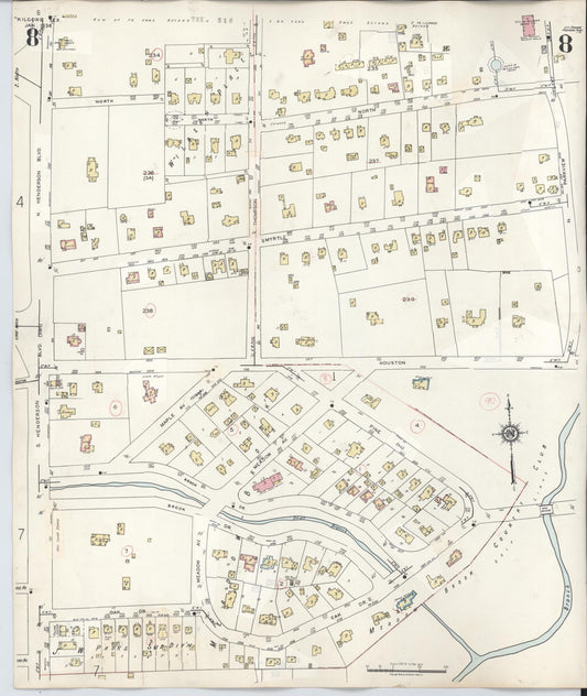 Sanborn Fire Insurance Map from Kilgore, Gregg County, Texas (1950), Sheet #0008 - Historic Sanborn Fire Insurance Map Print, vintage old map wall art, antique decor, genealogy gift, Texas Texas map