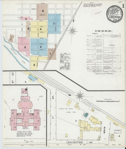 Sanborn Fire Insurance Map from Lakewood, Ocean County, New Jersey. (1891) – Historic Sanborn Fire Insurance Map Print