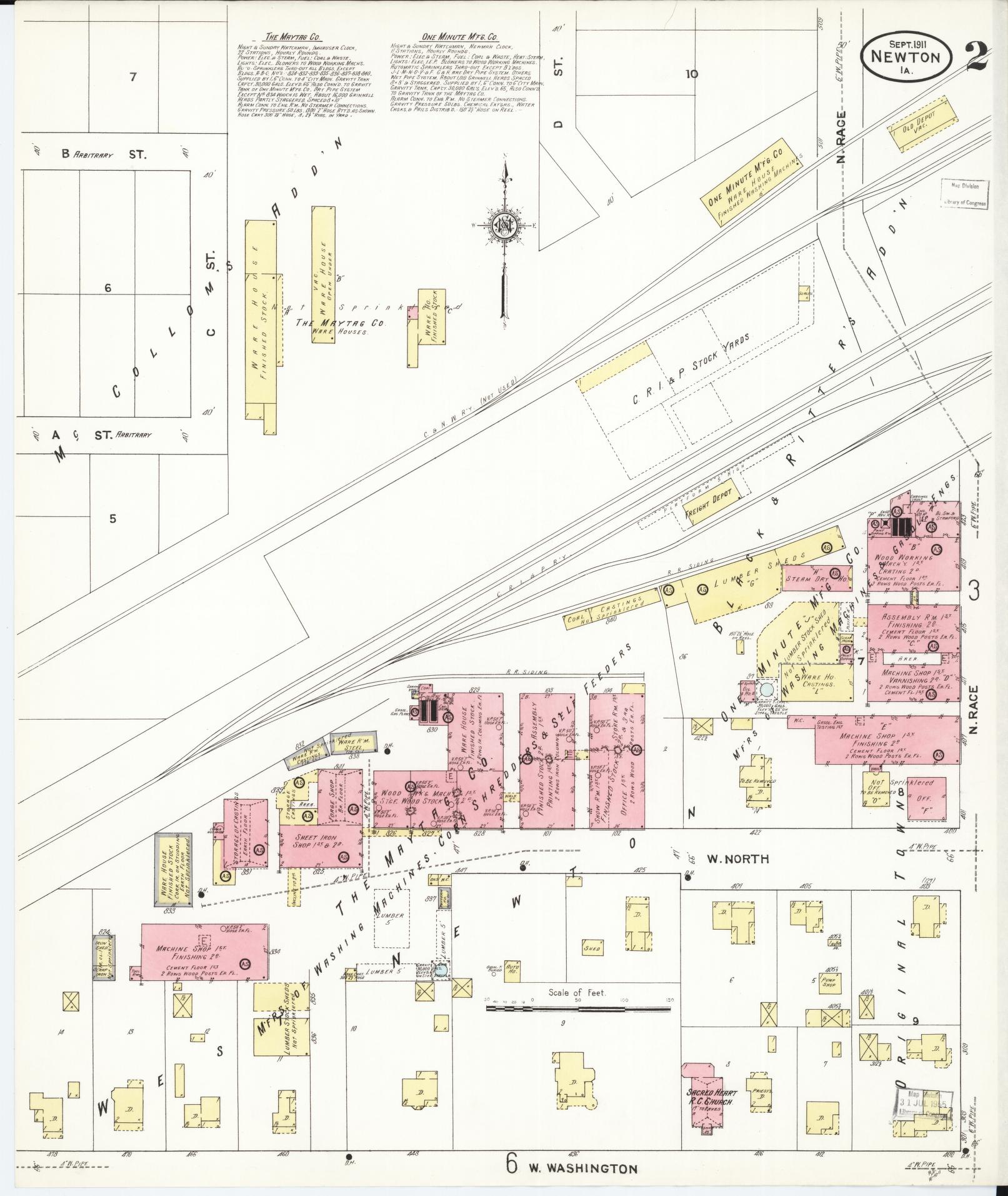 Sanborn Fire Insurance Map from Newton, Jasper County, Iowa (1911), Sheet #0002 - Historic Sanborn Fire Insurance Map Print