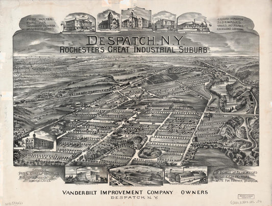 Despatch, N.Y., Rochester's great industrial suburb (1890) – Historic Bird’s-Eye View Panorama Print