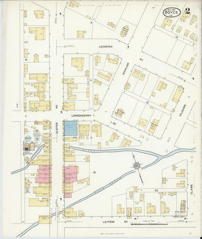 Sanborn Fire Insurance Map from Boyce, Rapides Parish, Louisiana (1912), Sheet #0002 - Complete Map Set gallery image, historic Sanborn map, vintage wall art, Louisiana Louisiana