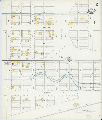 Sanborn Fire Insurance Map from Creede, Mineral County, Colorado (1904), Sheet #0002 - Complete Map Set gallery image, historic Sanborn map, vintage wall art, Colorado Colorado