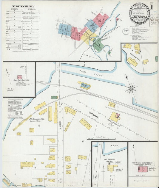 Sanborn Fire Insurance Map from Toms River, Ocean County, New Jersey. (1900) – Historic Sanborn Fire Insurance Map Print
