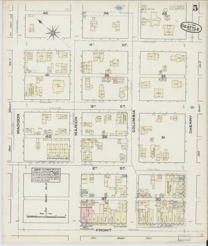 Sanborn Fire Insurance Map from Seattle, King County, Washington (1884), Sheet #0005 - Complete Map Set gallery image, historic Sanborn map, vintage wall art, Washington Washington