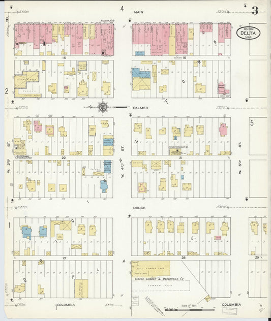 Sanborn Fire Insurance Map from Delta, Delta County, Colorado (1912), Sheet #0003 - Historic Sanborn Fire Insurance Map Print, vintage old map wall art, antique decor, genealogy gift, Colorado Colorado map