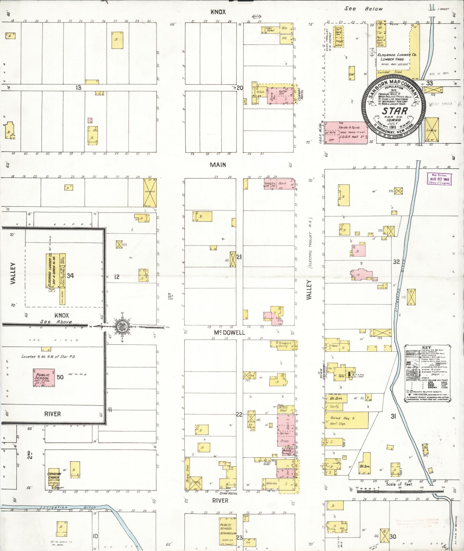 Sanborn Fire Insurance Map from Star, Ada County, Idaho (1911), Sheet #0001 - Historic Sanborn Fire Insurance Map Print, vintage old map wall art, antique decor, genealogy gift, Idaho Idaho map