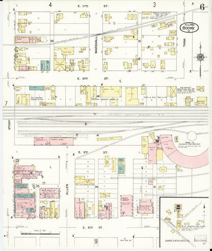 Sanborn Fire Insurance Map from Boone, Boone County, Iowa (1909), Sheet #0006 - Historic Sanborn Fire Insurance Map Print