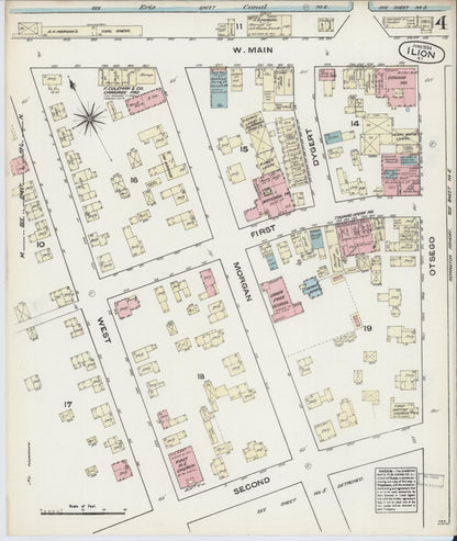 Sanborn Fire Insurance Map from Ilion, Herkimer County, New York (1884), Sheet #0004 - Complete Map Set gallery image, historic Sanborn map, vintage wall art, New York New York
