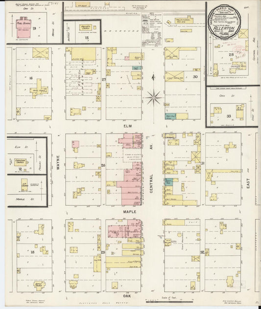 Sanborn Fire Insurance Map from Allerton, Wayne County, Iowa (1895), Sheet #0001 - Historic Sanborn Fire Insurance Map Print, vintage old map wall art