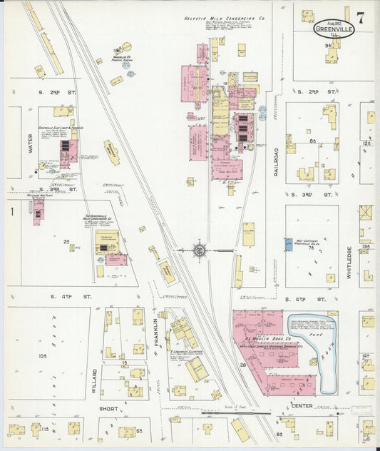 Sanborn Fire Insurance Map from Greenville, Bond County, Illinois (1912), Sheet #0007 - Historic Sanborn Fire Insurance Map Print, vintage old map wall art, antique decor, genealogy gift, Illinois Illinois map