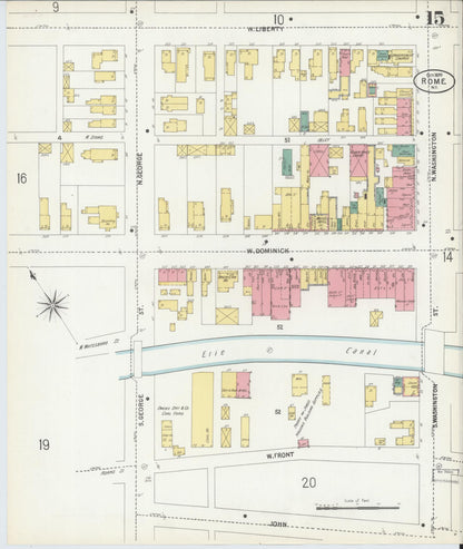 Sanborn Fire Insurance Map from Rome, Oneida County, New York (1899), Sheet #0015 - Complete Map Set gallery image, historic Sanborn map, vintage wall art, New York New York