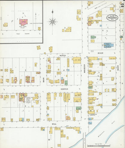 Sanborn Fire Insurance Map from Fredonia, Ozaukee County, Wisconsin (1900), Sheet #0002 - Complete Map Set gallery image, historic Sanborn map, vintage wall art, Wisconsin Wisconsin