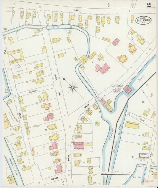 Sanborn Fire Insurance Map from Stillwater, Saratoga County, New York (1902), Sheet #0002 - Historic Sanborn Fire Insurance Map Print, vintage old map wall art, antique decor, genealogy gift, New York New York map