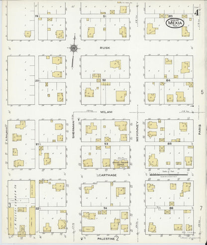 Sanborn Fire Insurance Map from Mexia, Limestone County, Texas (1921), Sheet #0004 - Complete Map Set gallery image, historic Sanborn map, vintage wall art, Texas Texas
