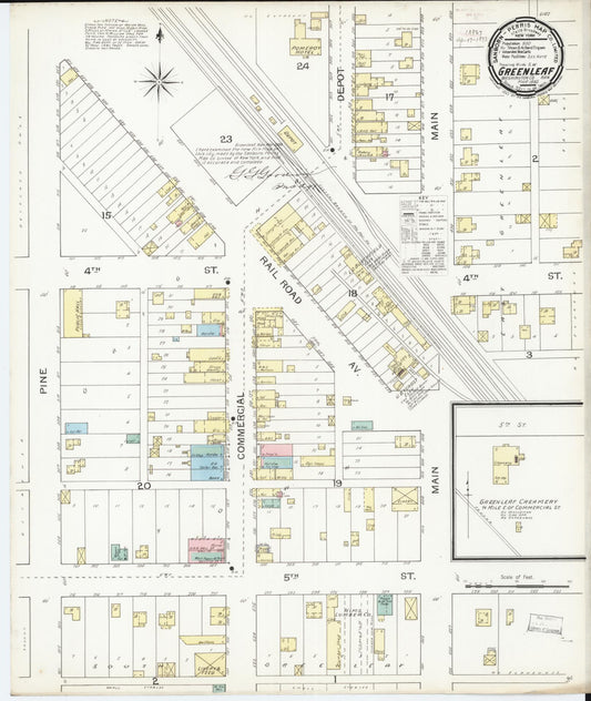 Sanborn Fire Insurance Map from Greenleaf, Washington County, Kansas (1893), Sheet #0001 - Historic Sanborn Fire Insurance Map Print, vintage old map wall art, antique decor, genealogy gift, Kansas Kansas map
