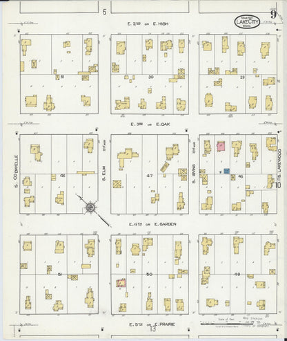 Sanborn Fire Insurance Map from Lake City, Wabasha County, Minnesota (1921), Sheet #0009 - Complete Map Set gallery image, historic Sanborn map, vintage wall art, Minnesota Minnesota