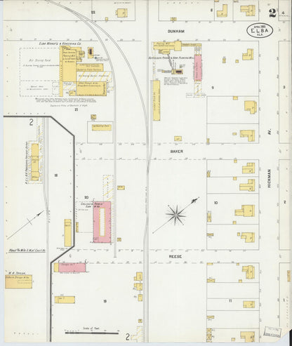 Sanborn Fire Insurance Map from Elba, Coffee County, Alabama (1903), Sheet #0002 - Complete Map Set gallery image, historic Sanborn map, vintage wall art, Alabama Alabama