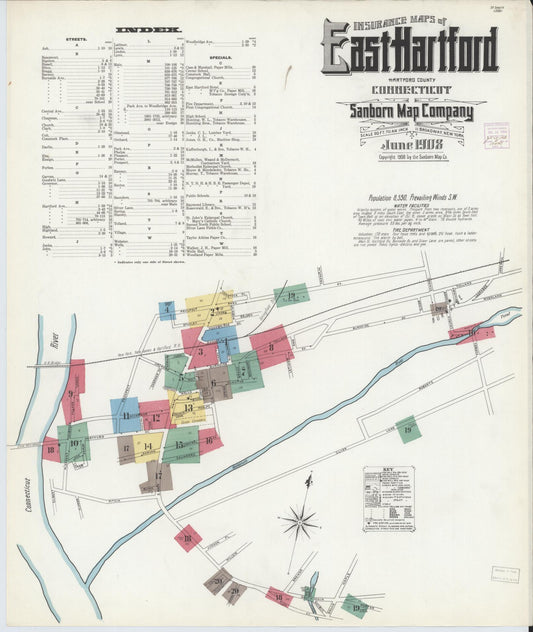 Sanborn Fire Insurance Map from East Hartford, Hartford County, Connecticut. (1908) – Historic Sanborn Fire Insurance Map Print