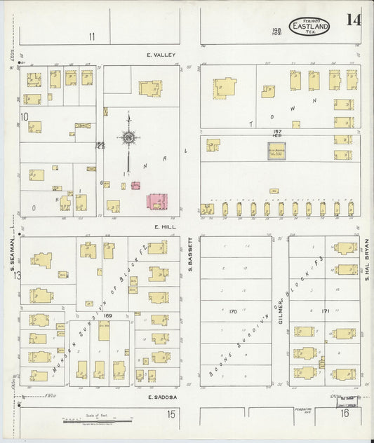 Sanborn Fire Insurance Map from Eastland, Eastland County, Texas (1920), Sheet #0014 - Historic Sanborn Fire Insurance Map Print, vintage old map wall art, antique decor, genealogy gift, Texas Texas map