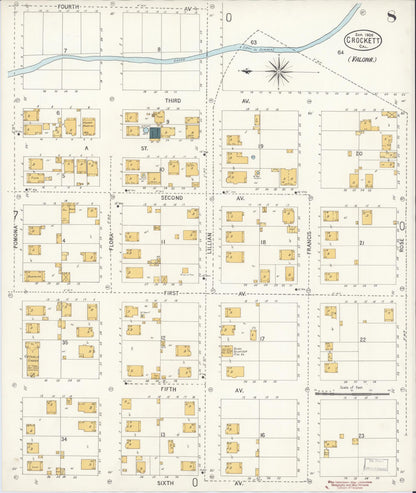 Sanborn Fire Insurance Map from Crockett, Contra Costa County, California (1906), Sheet #0008 - Historic Sanborn Fire Insurance Map Print, vintage old map wall art, antique decor, genealogy gift, California California map