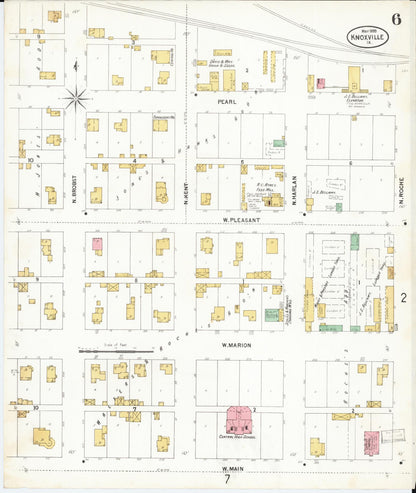 Sanborn Fire Insurance Map from Knoxville, Marion County, Iowa (1899), Sheet #0006 - Historic Sanborn Fire Insurance Map Print