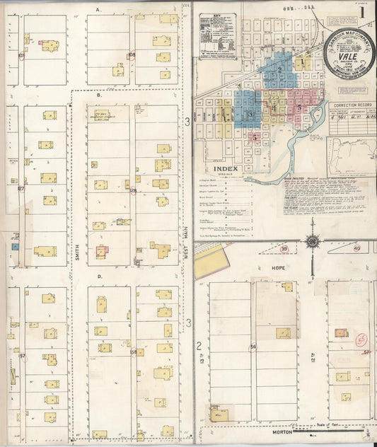 Sanborn Fire Insurance Map from Vale, Malheur County, Oregon (1941), Sheet #0001 - Historic Sanborn Fire Insurance Map Print, vintage old map wall art, antique decor, genealogy gift, Oregon Oregon map