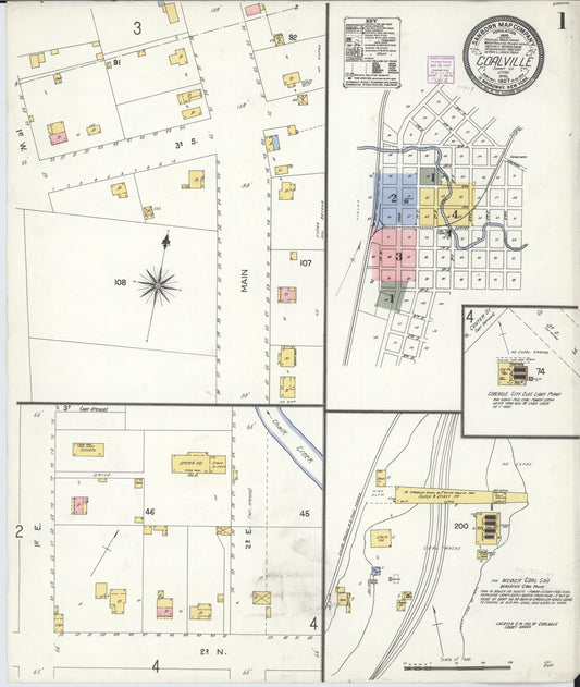 Sanborn Fire Insurance Map from Coalville, Summit County, Utah (1907), Sheet #0001 - Complete Map Set gallery image, historic Sanborn map, vintage wall art, Utah Utah