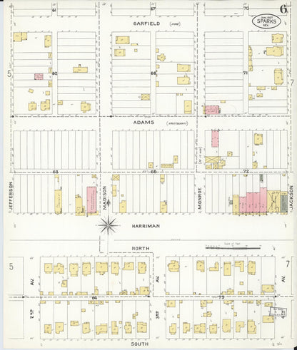 Sanborn Fire Insurance Map from Sparks, Washoe County, Nevada (1907), Sheet #0006 - Complete Map Set gallery image, historic Sanborn map, vintage wall art, Nevada Nevada