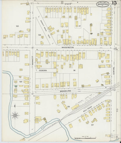 Sanborn Fire Insurance Map from Bradford, McKean County, Pennsylvania (1895), Sheet #0015 - Complete Map Set gallery image, historic Sanborn map, vintage wall art, Pennsylvania Pennsylvania