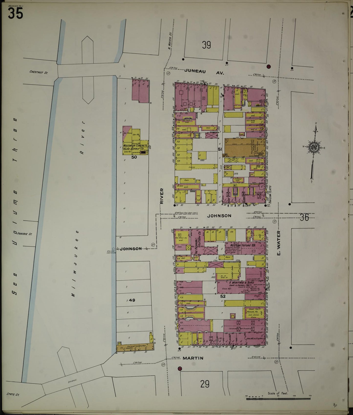 Sanborn Fire Insurance Map from Milwaukee, Milwaukee County, Wisconsin (1910), Sheet #0035 - Complete Map Set gallery image, historic Sanborn map, vintage wall art, Wisconsin Wisconsin