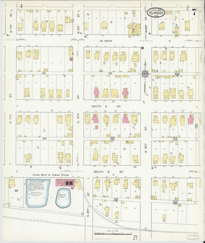 Sanborn Fire Insurance Map from Elwood, Madison County, Indiana (1916), Sheet #0007 - Complete Map Set gallery image, historic Sanborn map, vintage wall art, Indiana Indiana
