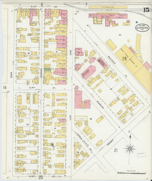 Sanborn Fire Insurance Map from Dunkirk, Chautauqua County, New York (1904), Sheet #0015 - Historic Sanborn Fire Insurance Map Print, vintage old map wall art, antique decor, genealogy gift, New York New York map