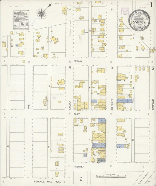 Sanborn Fire Insurance Map from Kendall, Fergus County, Montana. (1908) – Historic Sanborn Fire Insurance Map Print