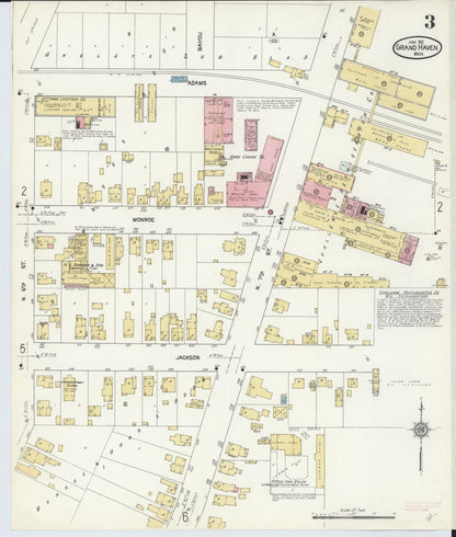 Sanborn Fire Insurance Map from Grand Haven, Ottawa County, Michigan (1912), Sheet #0003 - Complete Map Set gallery image, historic Sanborn map, vintage wall art, Michigan Michigan