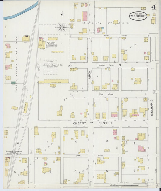 Sanborn Fire Insurance Map from Winchester, Scott County, Illinois (1894), Sheet #0004 - Historic Sanborn Fire Insurance Map Print, vintage old map wall art, antique decor, genealogy gift, Illinois Illinois map