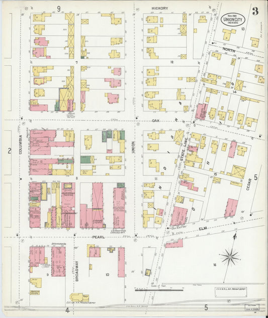 Sanborn Fire Insurance Map from Union City, Randolph County, Indiana (1901), Sheet #0003 - Historic Sanborn Fire Insurance Map Print, vintage old map wall art, antique decor, genealogy gift, Indiana Indiana map