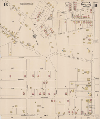 Sanborn Fire Insurance Map from Princeton, Mercer County, West Virginia (1923), Sheet #0016 - Complete Map Set gallery image, historic Sanborn map, vintage wall art, West Virginia West Virginia