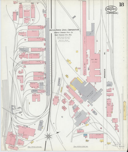Sanborn Fire Insurance Map from Braddock, Allegheny County, Pennsylvania (1901), Sheet #0018 - Complete Map Set gallery image, historic Sanborn map, vintage wall art, Pennsylvania Pennsylvania