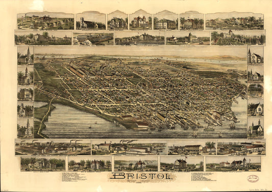 Bristol, Rhode Island (1891) – Historic Bird’s-Eye View Panorama Print