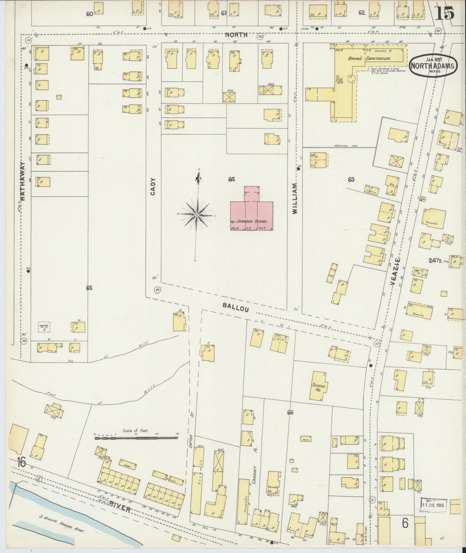 Sanborn Fire Insurance Map from North Adams, Berkshire County, Massachusetts (1897), Sheet #0015 - Complete Map Set gallery image, historic Sanborn map, vintage wall art, Massachusetts Massachusetts