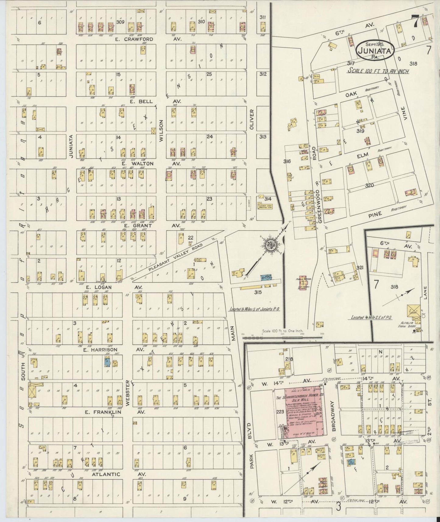 Sanborn Fire Insurance Map from Juniata, Blair County, Pennsylvania (1915), Sheet #0007 - Complete Map Set gallery image, historic Sanborn map, vintage wall art, Pennsylvania Pennsylvania