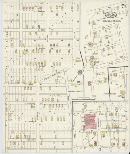 Sanborn Fire Insurance Map from Juniata, Blair County, Pennsylvania (1915), Sheet #0007 - Complete Map Set gallery image, historic Sanborn map, vintage wall art, Pennsylvania Pennsylvania