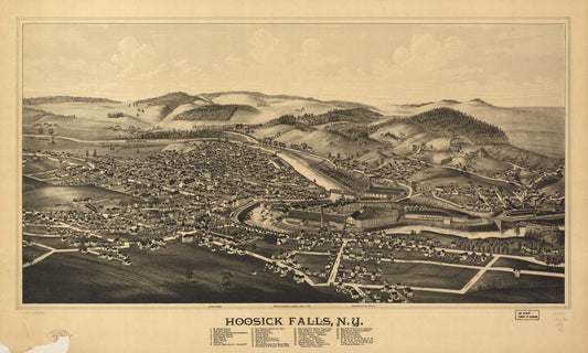 Hoosick Falls, N.Y. (1889) – Historic Bird’s-Eye View Panorama Print