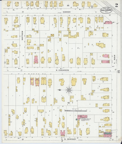 Sanborn Fire Insurance Map from Galesburg, Knox County, Illinois (1906), Sheet #0002 - Complete Map Set gallery image, historic Sanborn map, vintage wall art, Illinois Illinois