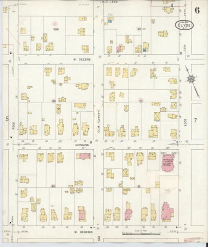 Sanborn Fire Insurance Map from Clyde, Wayne County, New York (1932), Sheet #0006 - Complete Map Set gallery image, historic Sanborn map, vintage wall art, New York New York