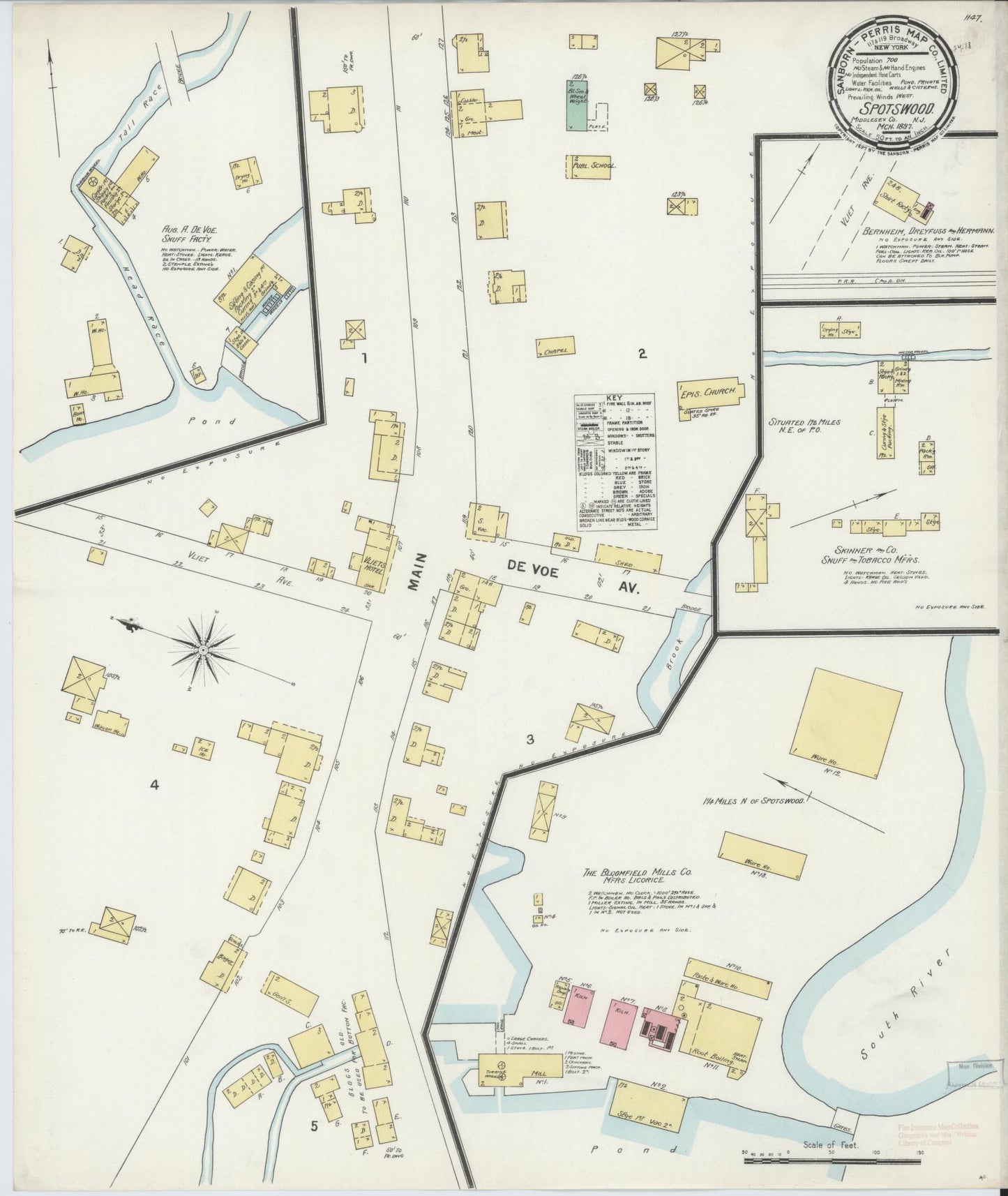 Sanborn Fire Insurance Map from Spotswood, Middlesex County, New Jersey. (1897) – Historic Sanborn Fire Insurance Map Print