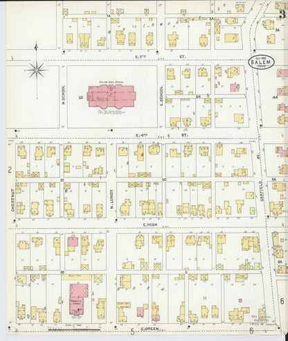 Sanborn Fire Insurance Map from Salem, Columbiana County, Ohio (1903), Sheet #0003 - Complete Map Set gallery image, historic Sanborn map, vintage wall art, Ohio Ohio