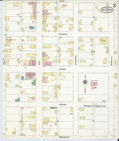 Sanborn Fire Insurance Map from Baltimore, Fairfield County, Ohio (1910), Sheet #0003 - Complete Map Set gallery image, historic Sanborn map, vintage wall art, Ohio Ohio