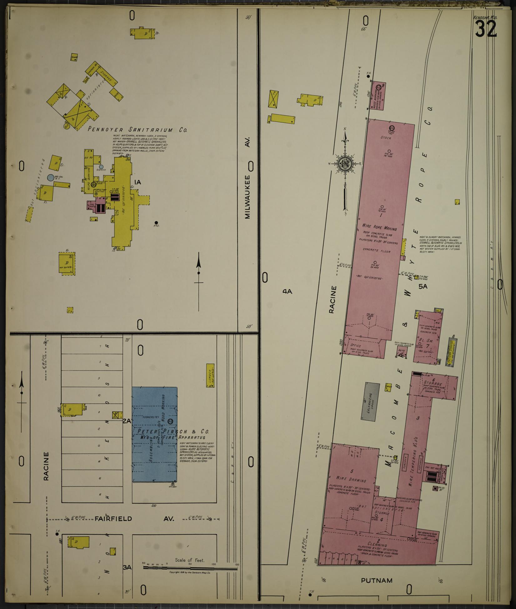 Sanborn Fire Insurance Map from Kenosha, Kenosha County, Wisconsin. (1918), Sheet 36