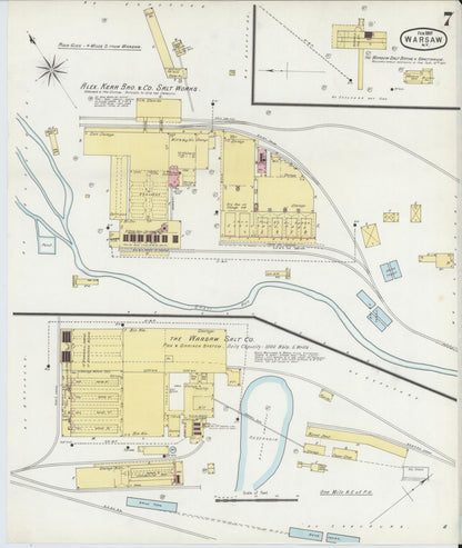 Sanborn Fire Insurance Map from Warsaw, Wyoming County, New York (1897), Sheet #0007 - Complete Map Set gallery image, historic Sanborn map, vintage wall art, Warsaw Wyoming